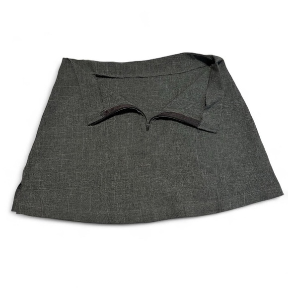 VTG Y2K Charcoal Mini Skirt M Floral Embroidered Grunge Fairycore 2000s - Picture 3 of 6